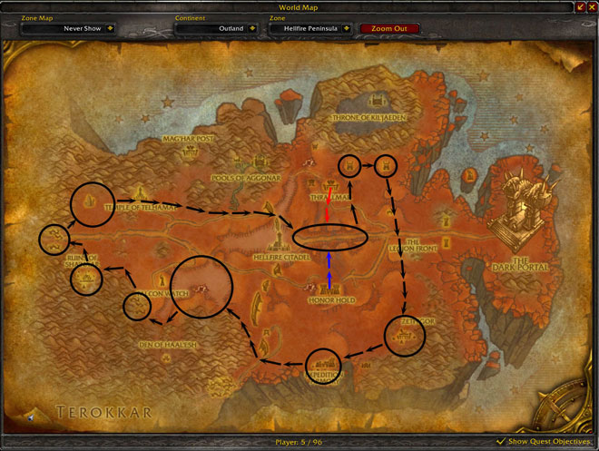 Hellfire Mining Route Map