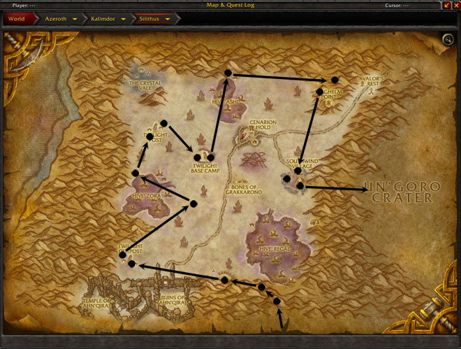 Silithus Chest Route