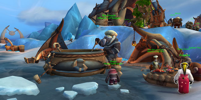 Big Kinook and his soup pot at Iskaara, in The Azure Span, Dragon Isles